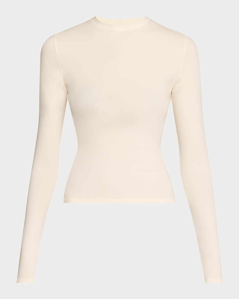 Cotton Jersey Long-Sleeve Crewneck T-Shirt